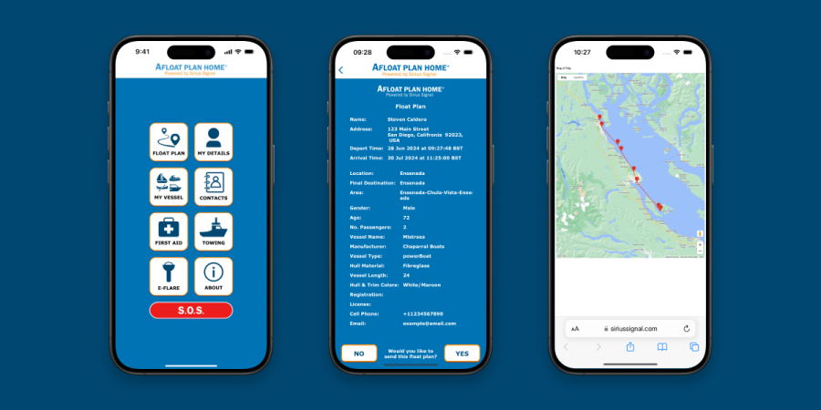 Afloat Plan Home app screens
