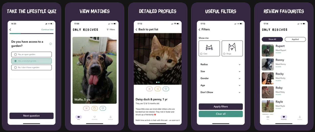 Only Rescues app flow